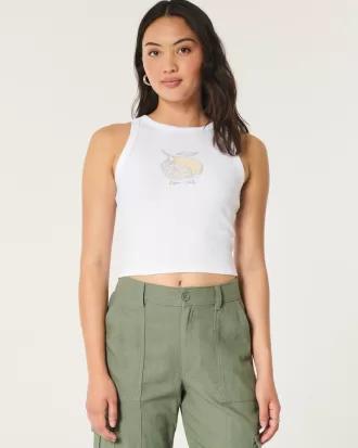 Ribbed Capri Italy Graphic Tank,Ribbed Capri Italy Graphic Tank