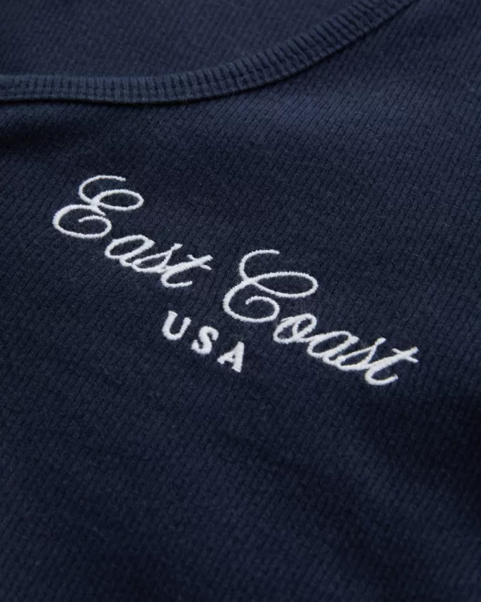 Ribbed East Coast Graphic Henley,Ribbed East Coast Graphic Henley