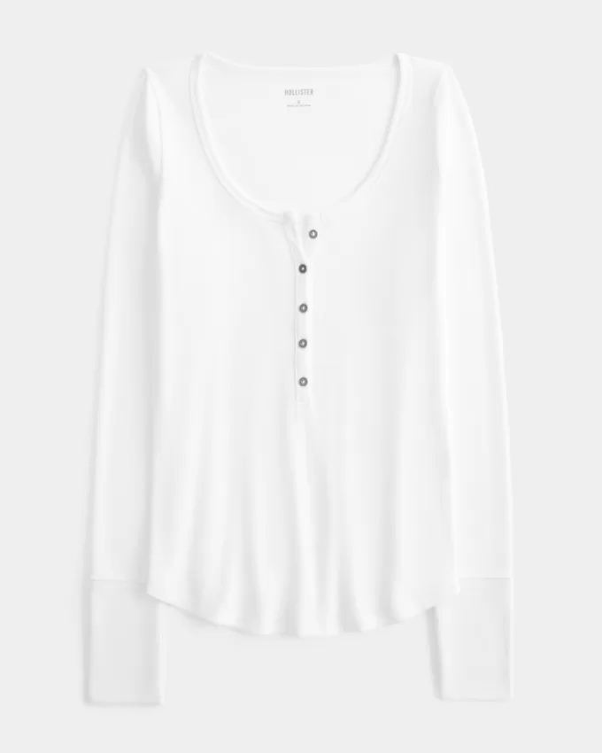 Ribbed Henley,Ribbed Henley