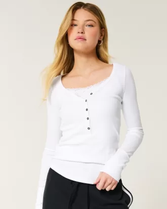 Ribbed Henley,Ribbed Henley