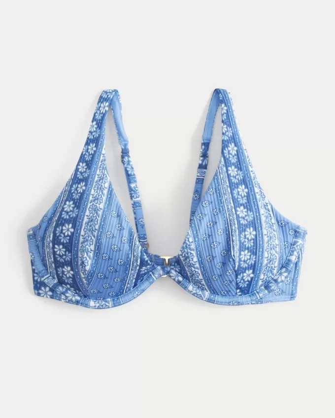 Ribbed High Apex Underwire Bikini Top,Ribbed High Apex Underwire Bikini Top