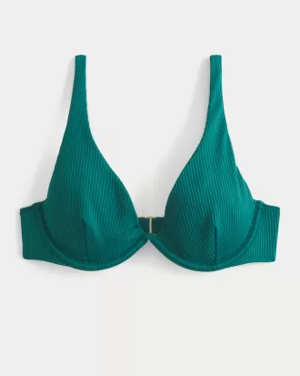 Ribbed High Apex Underwire Bikini Top,Ribbed High Apex Underwire Bikini Top