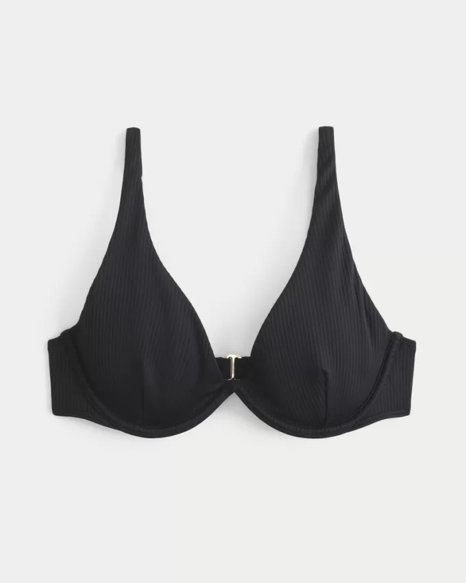 Ribbed High Apex Underwire Bikini Top,Ribbed High Apex Underwire Bikini Top