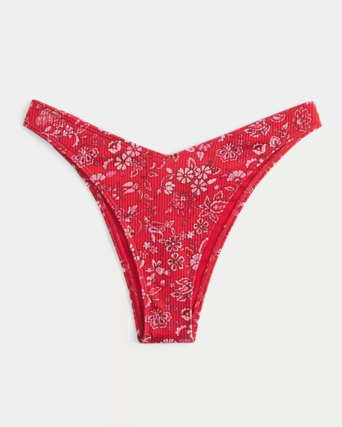 Ribbed High-Leg Cheekiest Bikini Bottom,Ribbed High-Leg Cheekiest Bikini Bottom