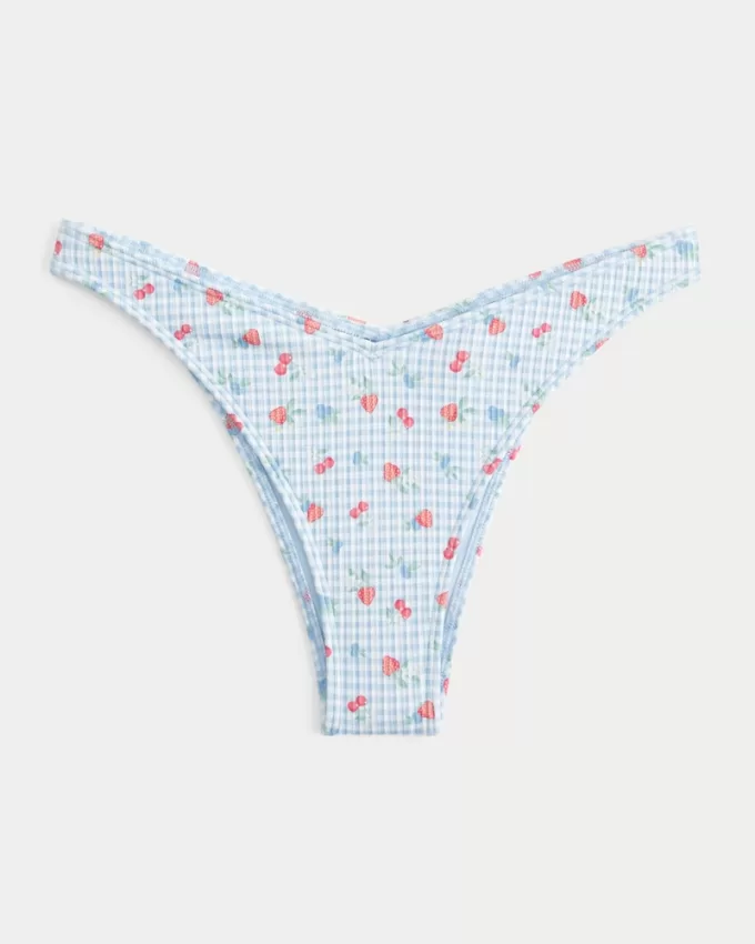 Ribbed High-Leg Cheekiest Bikini Bottom,Ribbed High-Leg Cheekiest Bikini Bottom