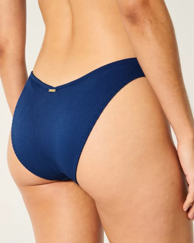 Ribbed High-Leg Cheeky Bikini Bottom,Ribbed High-Leg Cheeky Bikini Bottom