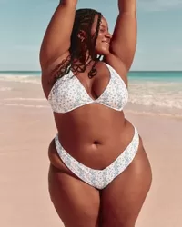 Ribbed High-Leg V-Waist Cheekiest Bikini Bottom,Ribbed High-Leg V-Waist Cheekiest Bikini Bottom