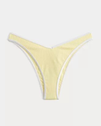 Ribbed High-Leg V-Waist Cheekiest Bikini Bottom,Ribbed High-Leg V-Waist Cheekiest Bikini Bottom
