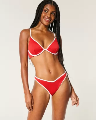 Ribbed High-Leg V-Waist Cheekiest Bikini Bottom,Ribbed High-Leg V-Waist Cheekiest Bikini Bottom
