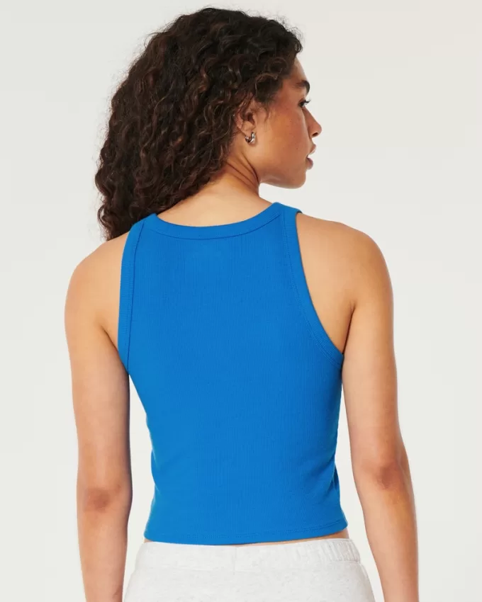 Ribbed High-Neck Tank,Ribbed High-Neck Tank