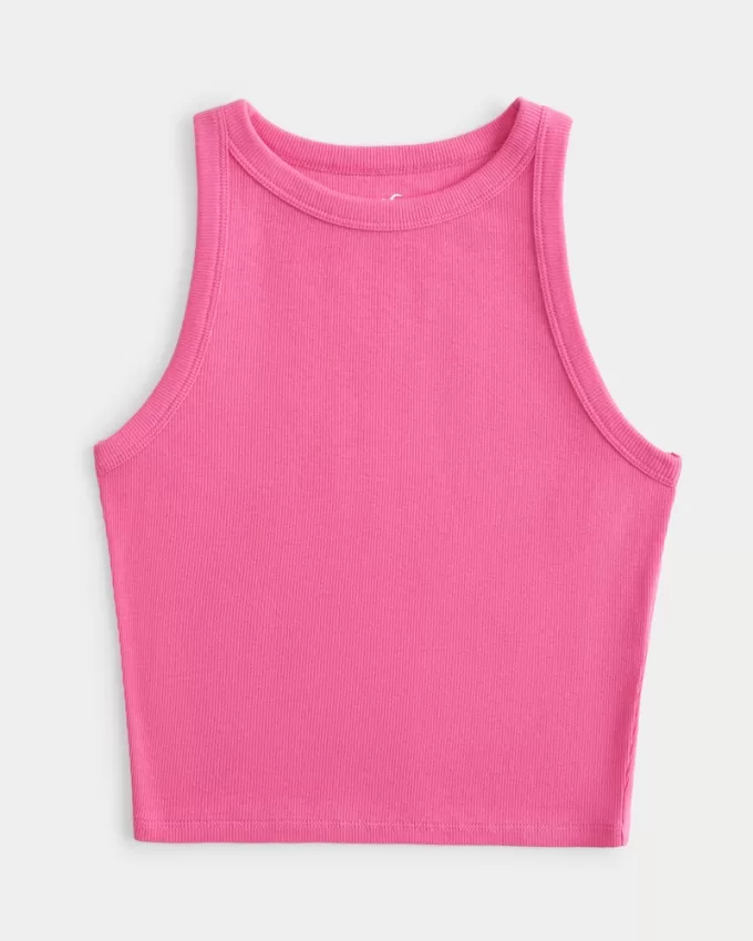Ribbed High-Neck Tank,Ribbed High-Neck Tank