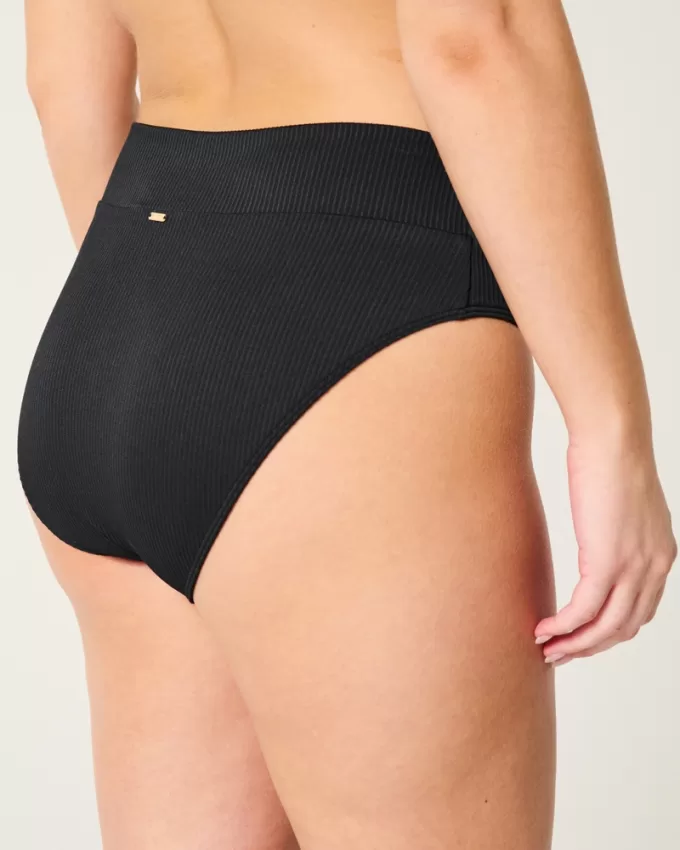 Ribbed High-Waist Bikini Bottom,Ribbed High-Waist Bikini Bottom