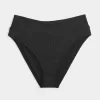 Ribbed High-Waist Bikini Bottom,Ribbed High-Waist Bikini Bottom