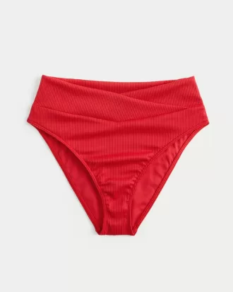 Ribbed High-Waist Bikini Bottom,Ribbed High-Waist Bikini Bottom