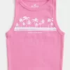 Ribbed Kailua-Kona Hawaii Graphic High-Neck Tank,Ribbed Kailua-Kona Hawaii Graphic High-Neck Tank