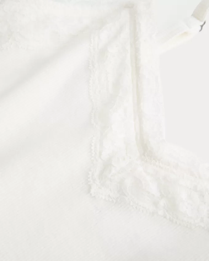 Ribbed Lace Trim Cami,Ribbed Lace Trim Cami