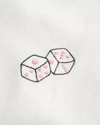 Ribbed Longer-Length Dice Graphic Baby Tee,Ribbed Longer-Length Dice Graphic Baby Tee