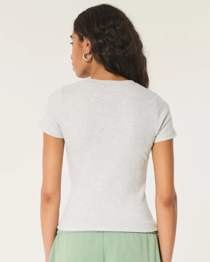 Ribbed Longer-Length Hot Sauce Graphic Baby Tee,Ribbed Longer-Length Hot Sauce Graphic Baby Tee