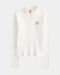 Ribbed Lunar New Year Graphic Half-Zip Top,Ribbed Lunar New Year Graphic Half-Zip Top