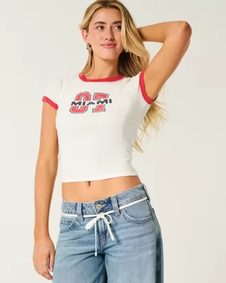 Ribbed Miami Graphic Baby Tee,Ribbed Miami Graphic Baby Tee