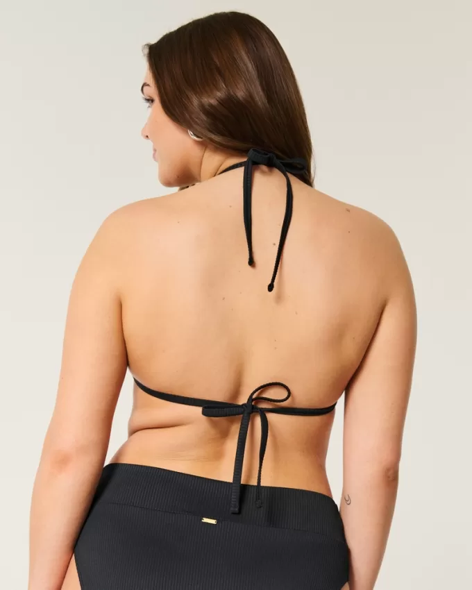 Ribbed Multi-Way Triangle Bikini Top,Ribbed Multi-Way Triangle Bikini Top