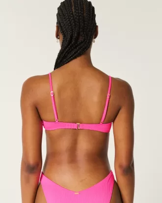 Ribbed Plunge Underwire Bikini Top,Ribbed Plunge Underwire Bikini Top