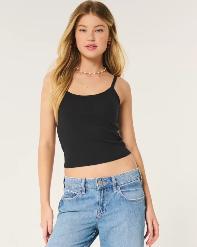 Ribbed Scoop Cami,Ribbed Scoop Cami