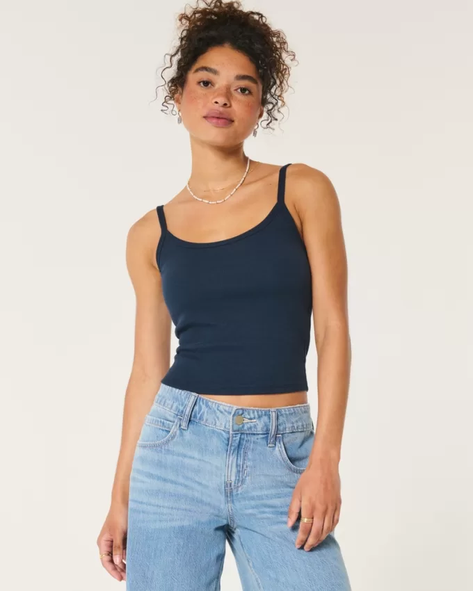 Ribbed Scoop Cami,Ribbed Scoop Cami