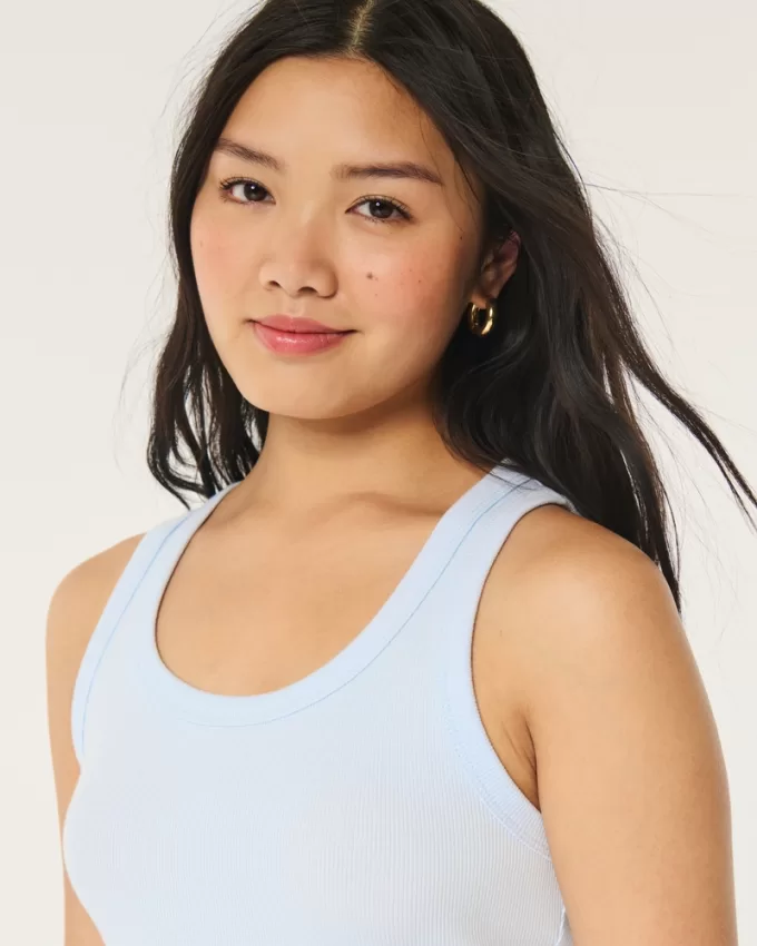 Ribbed Scoop Tank,Ribbed Scoop Tank