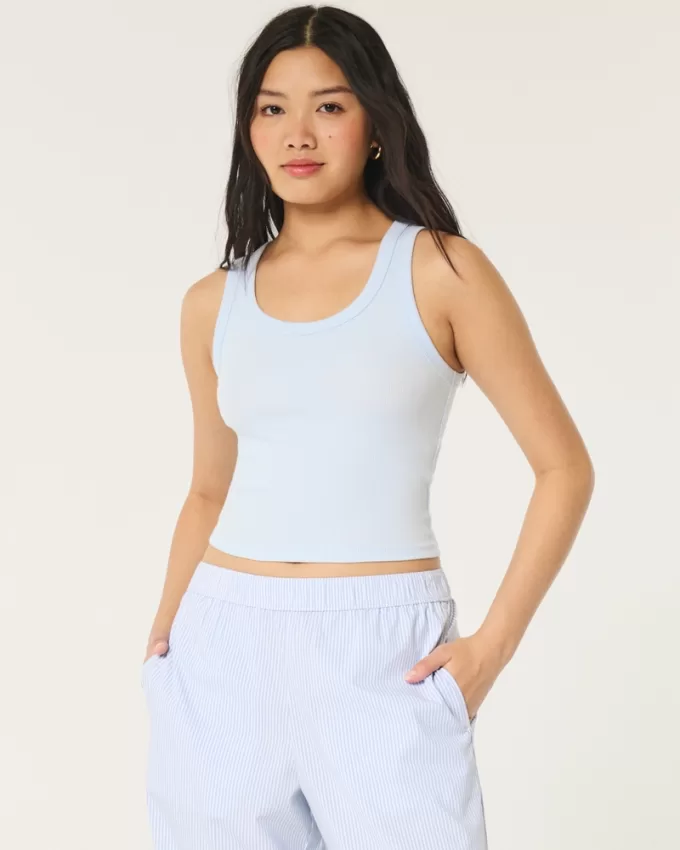 Ribbed Scoop Tank,Ribbed Scoop Tank