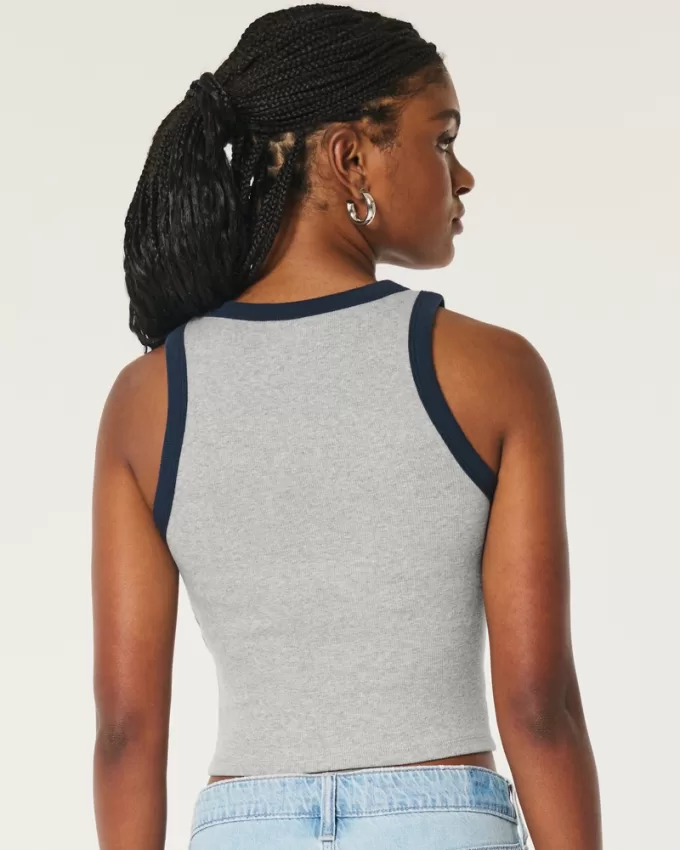 Ribbed Scoop Tank,Ribbed Scoop Tank