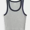 Ribbed Scoop Tank,Ribbed Scoop Tank