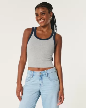 Ribbed Scoop Tank,Ribbed Scoop Tank