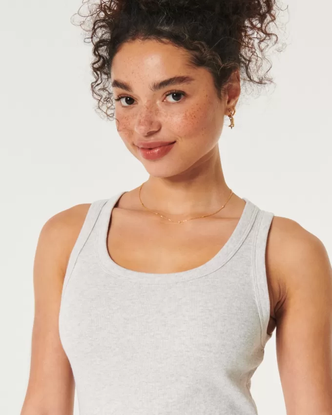 Ribbed Scoop Tank,Ribbed Scoop Tank