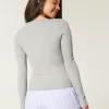 Ribbed Seamless Fabric Long-Sleeve Top,Ribbed Seamless Fabric Long-Sleeve Top
