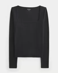 Ribbed Seamless Fabric Square-Neck Top,Ribbed Seamless Fabric Square-Neck Top