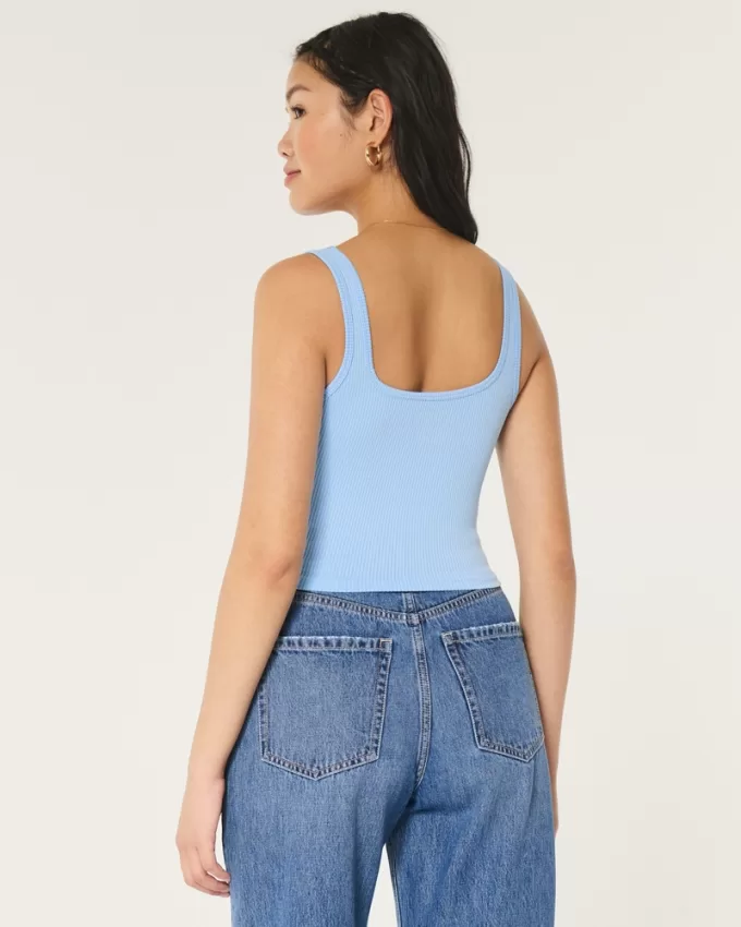 Ribbed Seamless Fabric Tank,Ribbed Seamless Fabric Tank