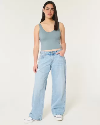 Ribbed Seamless Fabric V-Neck Tank,Ribbed Seamless Fabric V-Neck Tank