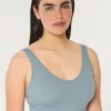 Ribbed Seamless Fabric V-Neck Tank,Ribbed Seamless Fabric V-Neck Tank