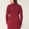Ribbed Skater Mini Sweater Dress,Ribbed Skater Mini Sweater Dress