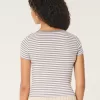 Ribbed Square-Neck Baby Tee,Ribbed Square-Neck Baby Tee Ribbed Square-Neck Baby Tee,Ribbed Square-Neck Baby Tee