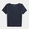 Ribbed Square-Neck Baby Tee,Ribbed Square-Neck Baby Tee Ribbed Square-Neck Baby Tee,Ribbed Square-Neck Baby Tee