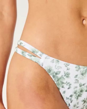 Ribbed Strappy High-Leg Cheekiest Bikini Bottom,Ribbed Strappy High-Leg Cheekiest Bikini Bottom