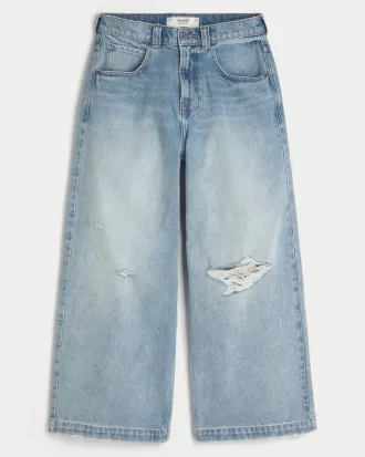 Ripped Light Wash Extreme Baggy Jeans,Ripped Light Wash Extreme Baggy Jeans