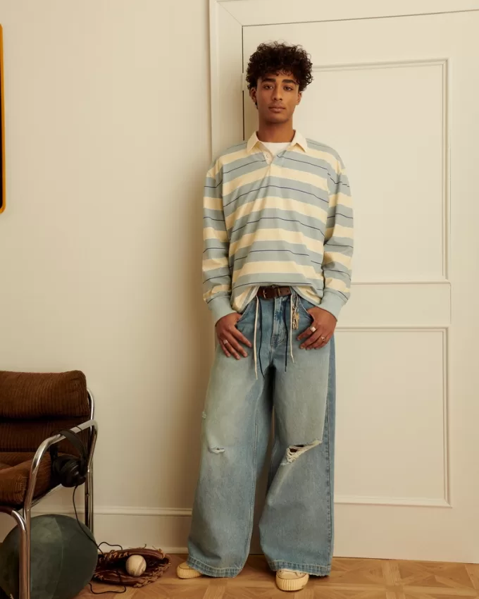 Ripped Light Wash Extreme Baggy Jeans,Ripped Light Wash Extreme Baggy Jeans