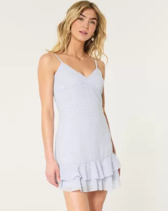 Ruffle Chiffon Mini Dress,Ruffle Chiffon Mini Dress