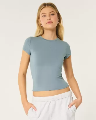 Seamless Fabric Longline Crew Baby Tee,Seamless Fabric Longline Crew Baby Tee