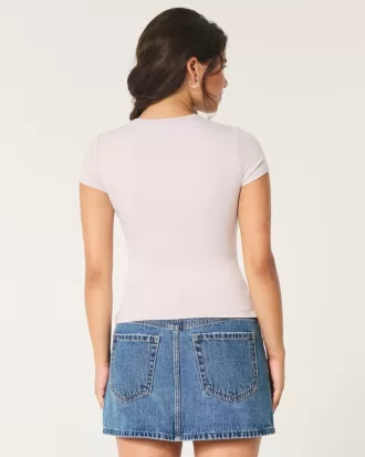 Seamless Fabric Longline Crew Baby Tee,Seamless Fabric Longline Crew Baby Tee