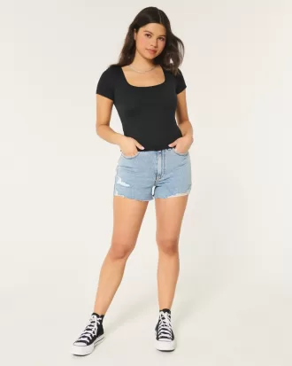 Seamless Fabric Square-Neck Baby Tee,Seamless Fabric Square-Neck Baby Tee