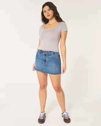 Seamless Fabric Square-Neck Baby Tee,Seamless Fabric Square-Neck Baby Tee